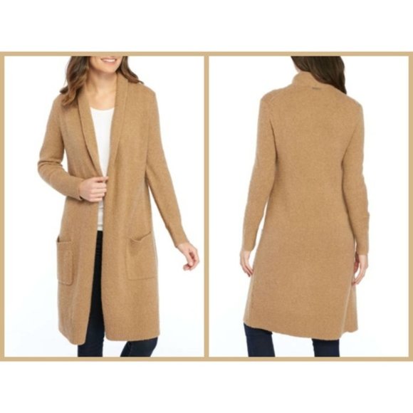 ❤Michael Kors❤ Easy Long Cardigan in Dark Camel - Picture 2 of 5